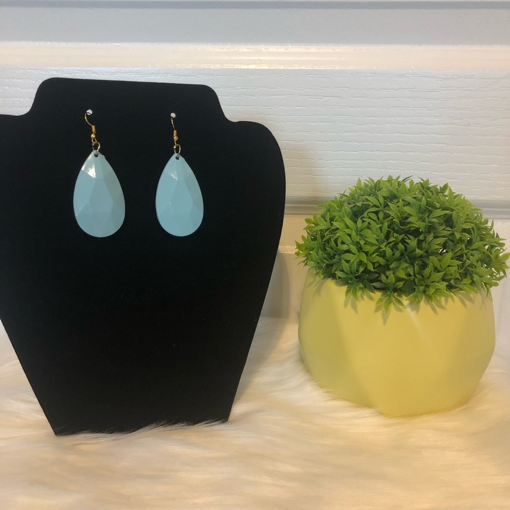 New Handmade Mint Teardrop Geometric Earrings